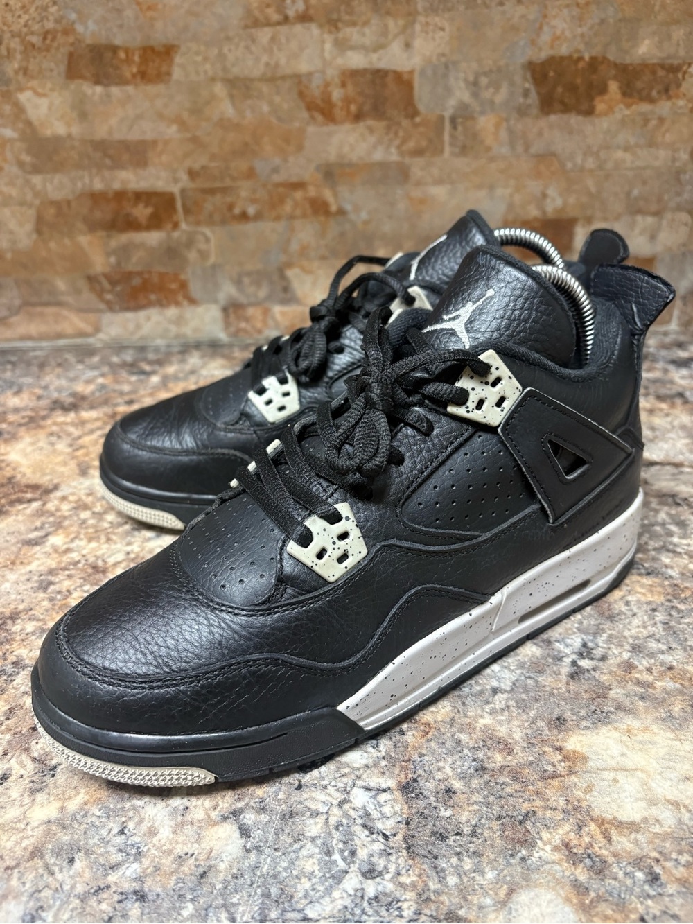 Air Jordan 4 Retro "Oreo" 408452-003 Boys Size 6 Women’s Size 7.5
